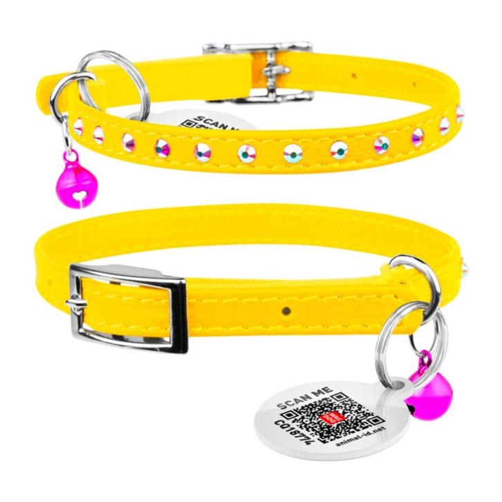 WAUDOG Glamour Star Kattenhalsband Geel Nek 22-30 cm -35%!!!, Dieren en Toebehoren, Kattenhalsbanden en Penningen, Nieuw, Ophalen of Verzenden