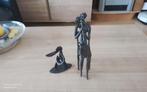 Dame op stoel met ,,blokfluit,, Brons ,en de Zaaier metaal, Ophalen of Verzenden, Brons
