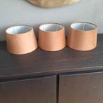 3 velours lampekappen, Huis en Inrichting, Lampen | Lampenkappen, Ophalen of Verzenden, Bruin, Minder dan 25 cm