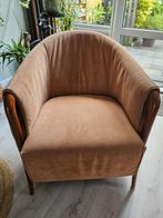 Fauteuil echt leer in nette staat, Ophalen, Zo goed als nieuw, Hout