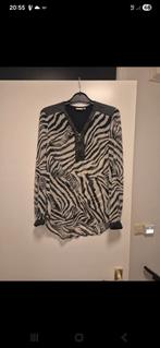Zebra blouse met leren details - Maat M, Maat 38/40 (M), Zwart, Ophalen of Verzenden, Onbekend