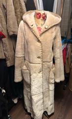 Vintage Shearling Jas met Capuchon. Lammy Coat, Ophalen of Verzenden, Gedragen, Maat 38/40 (M), Beige