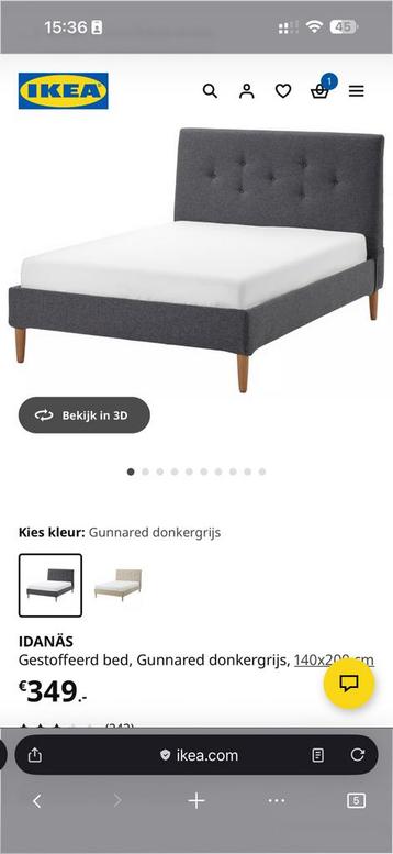 Ikea bed Idanäs 140x200 met verstelbare lattenbodem - afbeelding 5