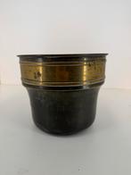 Antieke messing bloempot / cachepot (18 x 21 cm), Ophalen of Verzenden