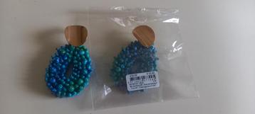 Nieuw! My jewellery oorbellen kraaltjes groen / blauw