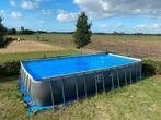 Intex ultra frame xtr zwembad 7.32mx 3.66x1.32m, 400 cm of meer, Gebruikt, Rechthoekig, Opzetzwembad
