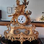 Antieke Franse vergulde pendule, 19e eeuw, Antiek en Kunst, Antiek | Klokken, Ophalen of Verzenden