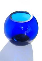 Vaas Kobaltblauw Glas Design Prachtige kwaliteit, Blauw, Nieuw, Ophalen of Verzenden, Glas