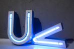 Vintage set ECHTE NEON doosletters van staal - Werkend, 90's, Ophalen of Verzenden, Gebruikt, Kunststof, Glas, Kunststof, Metaal