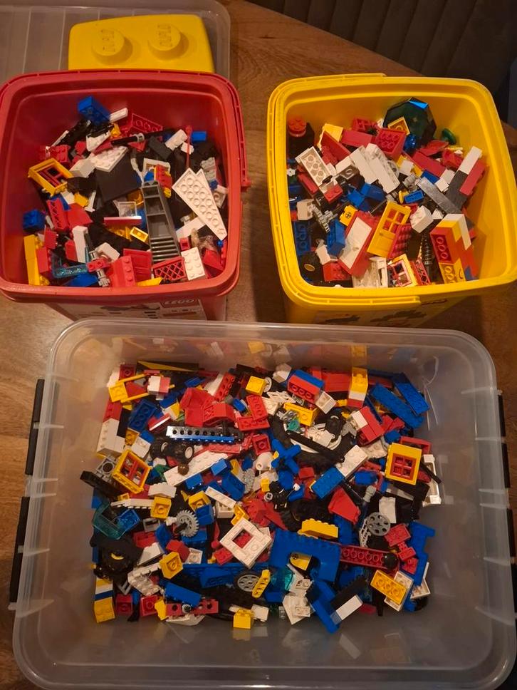 3 bakken gemengde oude Lego - Losse stenen, Kinderen en Baby's, Speelgoed | Duplo en Lego, Gebruikt, Lego, Losse stenen, Ophalen of Verzenden