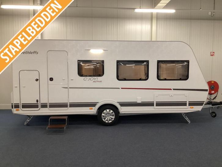 Dethleffs C'Joy Active 480 QLK    stapelbed, Caravans en Kamperen, Caravans, Bedrijf, tot en met 5, 1000 - 1250 kg, Standaardzit