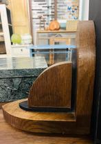 Set vintage houten boekensteunen, boekenplank art deco, Gebruikt, Ophalen of Verzenden, Baambrugge, Info@babuschka.nl