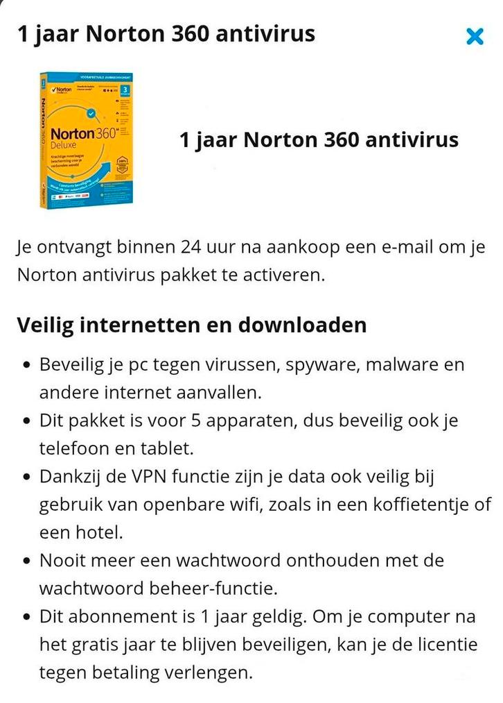 Norton 360 - 1 jaar - 5 apparaten, Computers en Software, Antivirus- en Beveiligingssoftware, Nieuw, MacOS, Windows, Android, iOS