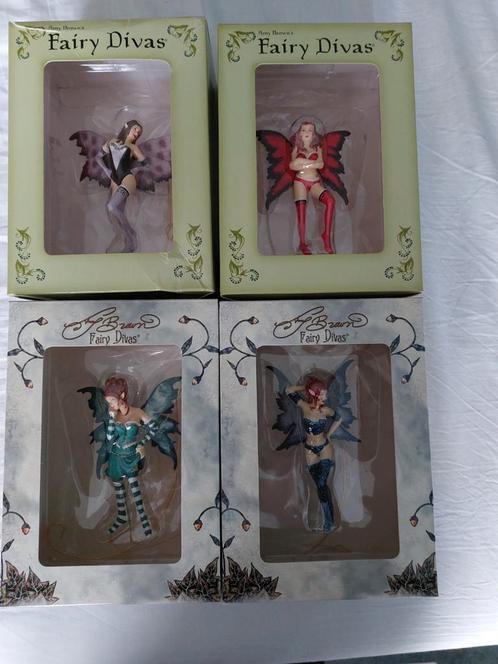4x Amy Brown Fairy Diva elfje - Diva Floozies, Verzamelen, Beelden en Beeldjes, Zo goed als nieuw, Fantasy, Ophalen of Verzenden