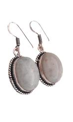 zilveren Oorbellen maansteen, Sieraden, Tassen en Uiterlijk, Oorbellen, Hangers, Verzenden, Wit, Nieuw