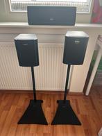 Quadral ( rear- en center) speakers met Vogels steunen, Audio, Tv en Foto, Luidsprekers, Ophalen, Gebruikt, Front, Rear of Stereo speakers