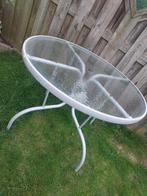 Ronde glazen tafel, Ophalen of Verzenden, Zo goed als nieuw, Rond