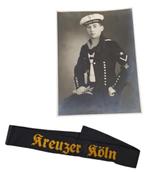 duitse ww2 kriegsmarine lint en foto, Verzamelen, Militaria | Tweede Wereldoorlog, Ophalen of Verzenden, Marine, Duitsland, Embleem of Badge
