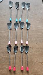 29x vintage ijslepels lepels lang en kort model, Ophalen of Verzenden, Zo goed als nieuw, Rvs of Chroom