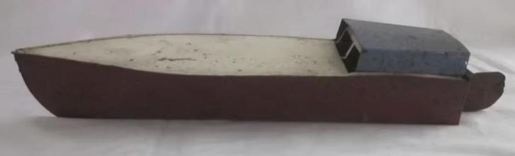 Oude blikken boot lengte 30 cm breed 8 cm en hoog 6 cm.., Antiek en Kunst, Antiek | Speelgoed, Ophalen of Verzenden