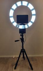 Falcon Eyes fluorescentie ringlamp met Manfrotto statief, Ophalen of Verzenden, Zo goed als nieuw, Lamp of Flitsset