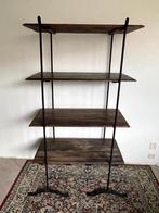 kast stalen frame met teak planken, Huis en Inrichting, Kasten | Boekenkasten, Ophalen, Gebruikt, Teakhout, 50 tot 100 cm