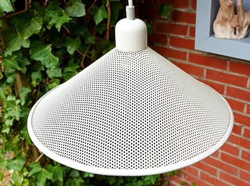 vintage hanglamp-geperforeerd metaal ,Pilastro stijl > 35 cm, Huis en Inrichting, Lampen | Hanglampen, Gebruikt, Minder dan 50 cm