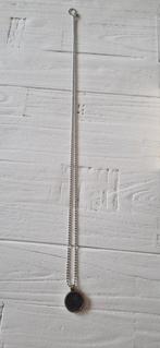 Lange STAAL/STALEN ketting met munt grijs helemaal NIEUW!!, Ophalen of Verzenden, Nieuw, Grijs, Overige materialen