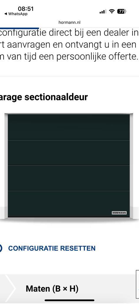 Hormann garagedeur / roldeur nieuw op pallet, Doe-het-zelf en Verbouw, Deuren en Horren, Zo goed als nieuw, Garagedeur, 215 cm of meer