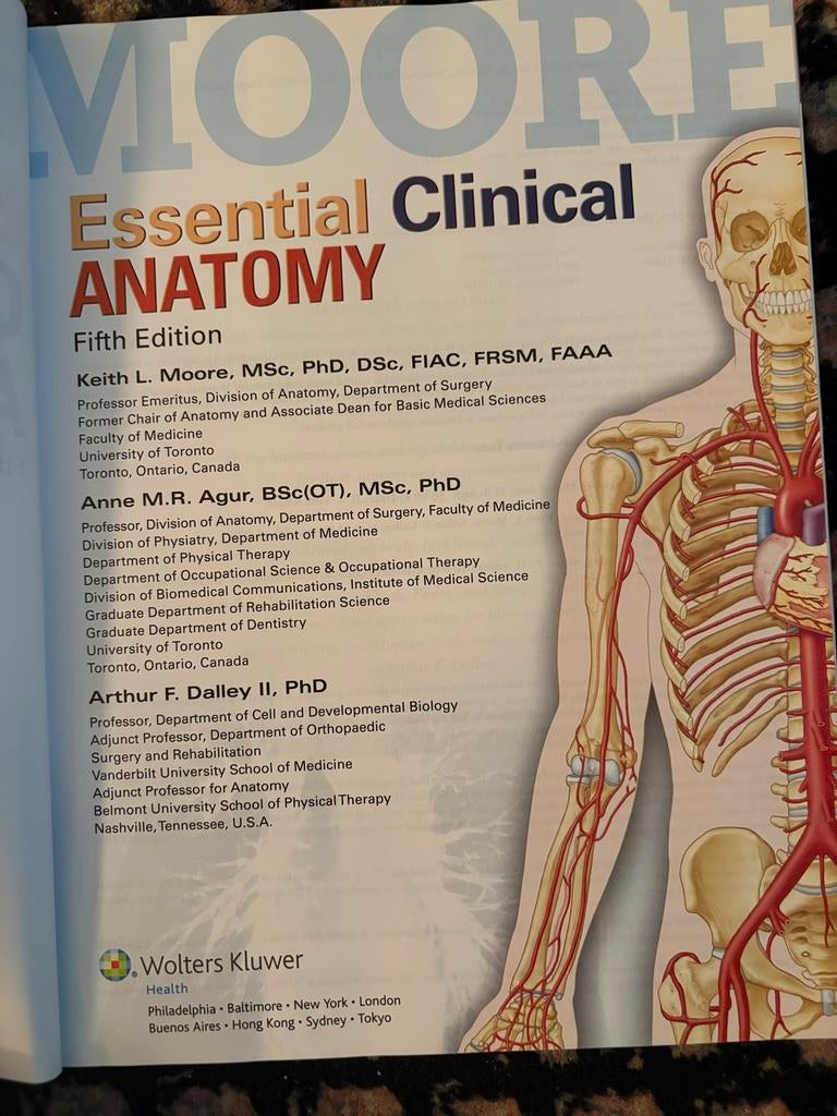 Essential clinical anatomy fifth edition, Ophalen of Verzenden, Alpha, Zo goed als nieuw, WO