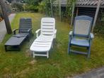 Ligbedden 2 stuks + tuinstoel, Tuin en Terras, Ophalen, Gebruikt, Kunststof