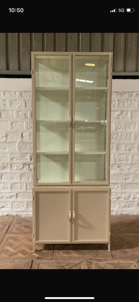 Buffetkast zand metaal glas exclusief 95 cm breed actie  la, Huis en Inrichting, Kasten | Ladekasten, Nieuw, 200 cm of meer, 50 tot 100 cm