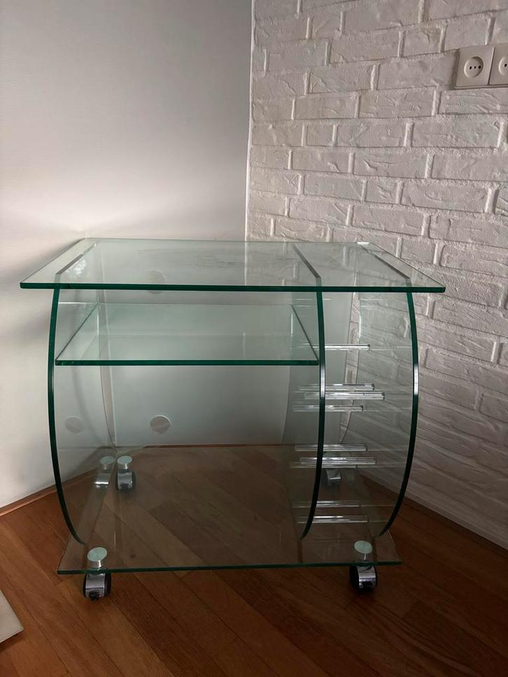 Glazen TV Meubel, Huis en Inrichting, Kasten | Televisiemeubels, Gebruikt, Minder dan 100 cm, 50 tot 100 cm, 25 tot 50 cm, Glas