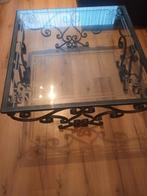 Smeedijzeren Salontafel  zelf gemaakt is er maar 1 van, Ophalen, Gebruikt, 50 tot 100 cm, Glas