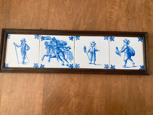 Antieke Delfts blauw Delft ? tegels wandtegel 4 stuks, Antiek en Kunst, Antiek | Wandborden en Tegels, Ophalen of Verzenden