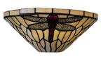 Wandlampen Tiffany Beige Dragonfly, Huis en Inrichting, Lampen | Wandlampen, Glas, Ophalen of Verzenden, Zo goed als nieuw