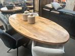 Magazijn leegverkoop eettafel ovaal mangohout matrix zwart, Nieuw, Ophalen of Verzenden, Info@wkhome.nl, Argonweg 20 Amersfoort