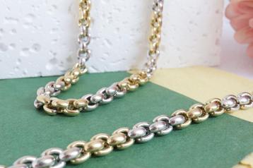 18 Karaat Bicolor Gouden Dames Armband | Anker Schakel beschikbaar voor biedingen