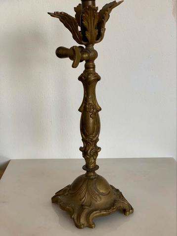 Antiek, Art Nouveau messing kandelaar. beschikbaar voor biedingen