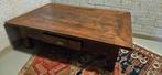 Vintage boho salontafeltje van eikenhout, Huis en Inrichting, Tafels | Salontafels, Ophalen, Gebruikt, 100 tot 150 cm, Eikenhout
