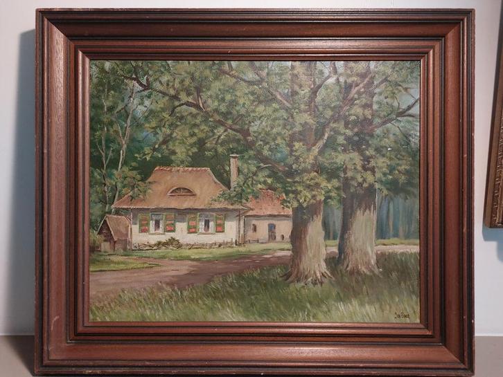 Olieverfschilderij De Treek, J. de Boer, Antiek en Kunst, Kunst | Schilderijen | Klassiek, Ophalen of Verzenden