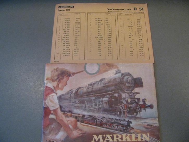 Märklin Katalogus D 51 H met prijslijst, Hobby en Vrije tijd, Modeltreinen | H0, Zo goed als nieuw, Boek, Tijdschrift of Catalogus