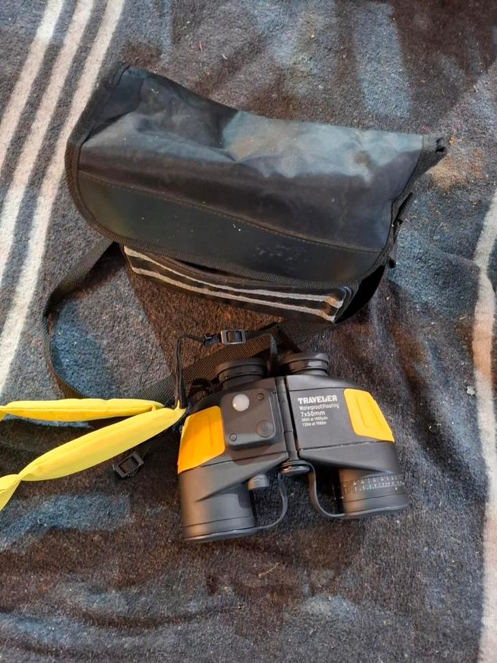 Traveler Verrekijker 7x50mm + Tas, Audio, Tv en Foto, Optische apparatuur | Verrekijkers, Zo goed als nieuw, Porro (met knik)