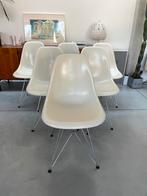 Set van 6 vintage Eames DSR - Herman Miller, Ophalen, Wit, Zo goed als nieuw, Vijf, Zes of meer stoelen