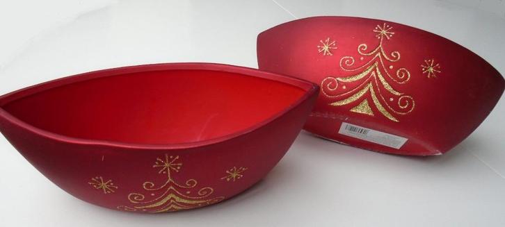 PLANTER SCHUIT ROOD GOUD GLITTER KERST 2 stuks Nieuw, Diversen, Kerst, Nieuw, Ophalen of Verzenden