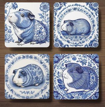 Cavia Delfts Blauw onderzetters met houder beschikbaar voor biedingen