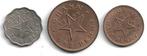 Ghana 1/2- 1 en 3 pence 1958, Postzegels en Munten, Munten | Afrika, Verzenden, Overige landen