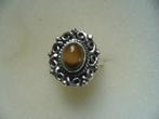 NIEUWE RING MET TIJGEROOG ZILVER GEMERKT 925 MAAT 19, Verzenden, Zilver