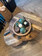 Set van 2 ronde bijzettafels met stalen poten, Huis en Inrichting, Tafels | Salontafels, Ophalen, Gebruikt, Rond, Metaal