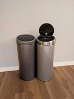 Twee Brabantia Touch Bin Prullenbak 23-30 liter, Ophalen, Gebruikt, Rvs, 50 tot 75 cm